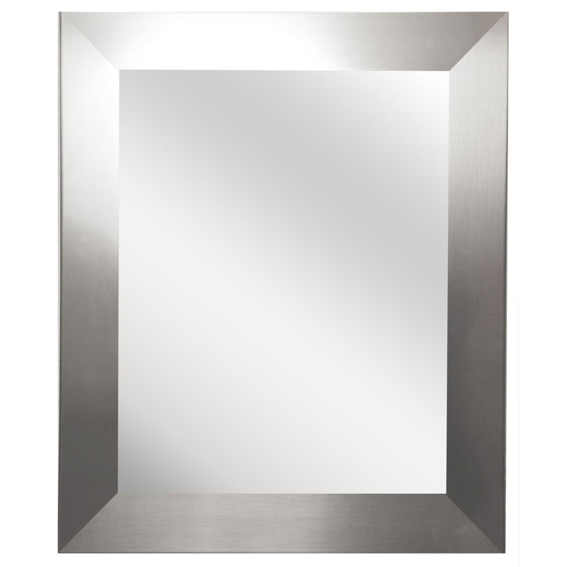Miroir moderne et contemporain, H 38,5 po x l 32,5 po, Argent