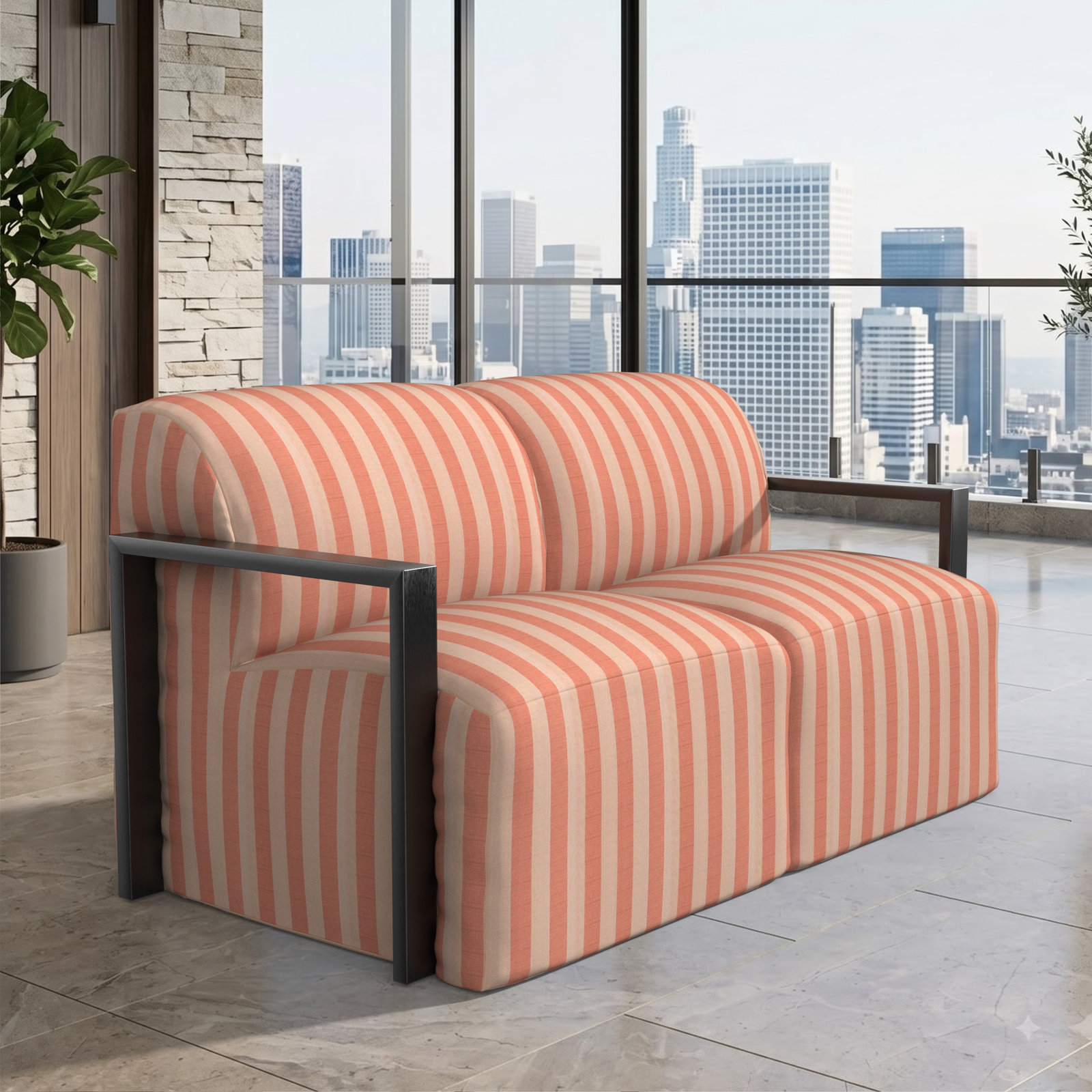 Rosalie 62" Sunbrella® Patio Loveseat, Sunbrella® Expressive Blush
