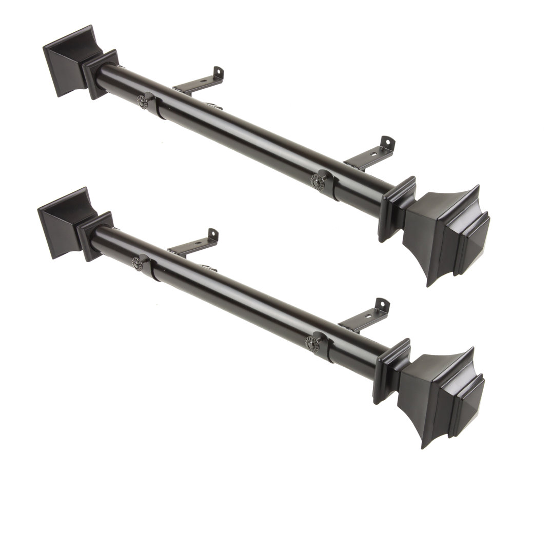 Monty Stainless Steel Adjustable Single Curtain Rod (Set of 2) Charlton Home® 