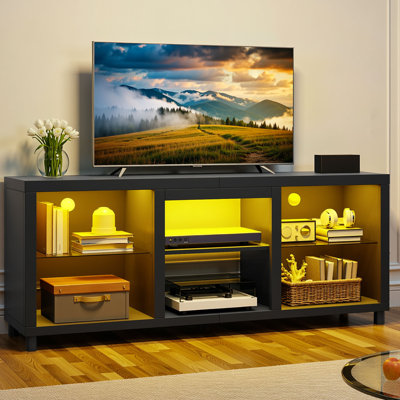  148 CM TV Unit, LED TV Stand Cabinet For 55/60 / 65 Inch Tvs With RGB Lights