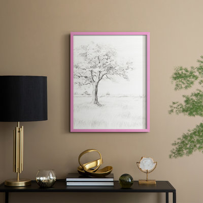 Vintage Sketch X Framed Print - Solid Wood