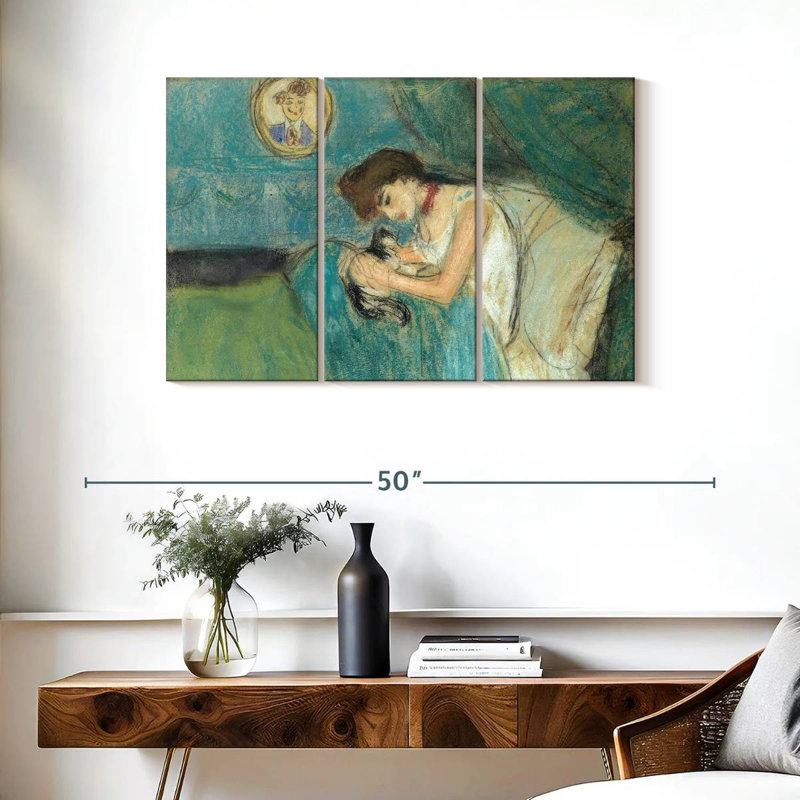 Leisha Woman With Cat 1900, 24" H x 38" W