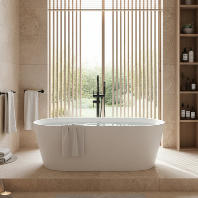 67'' x 31.5'' Freestanding Solid Surface Bathtub