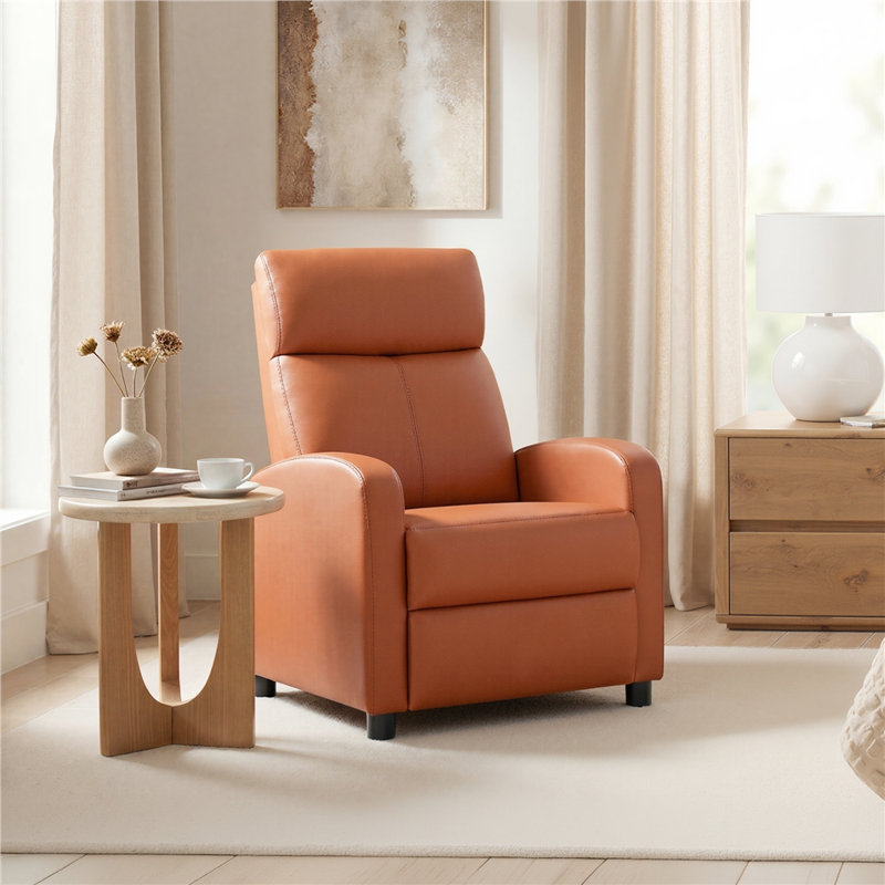 Fauteuil inclinable de 24,5 po de largeur avec siège confortable Mcghee, Polyuréthane brun clair