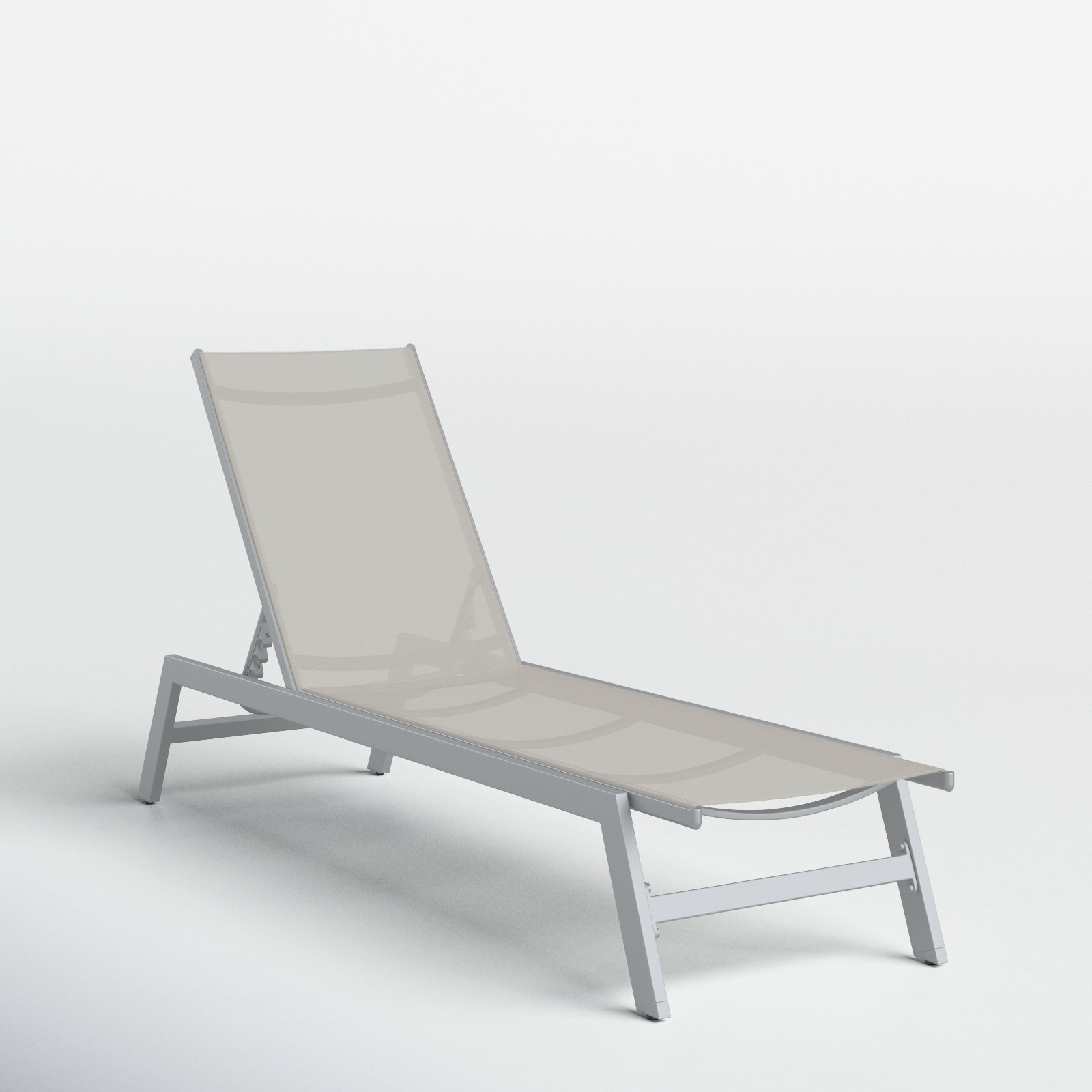 Yves 23.23" Outdoor Aluminum Chaise Lounge, Gray