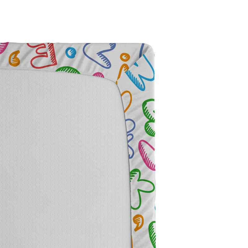 Ambesonne Alphabet Fitted Sheet 2-Pack Colored Letters Multicolor, Twin Fitted Sheet