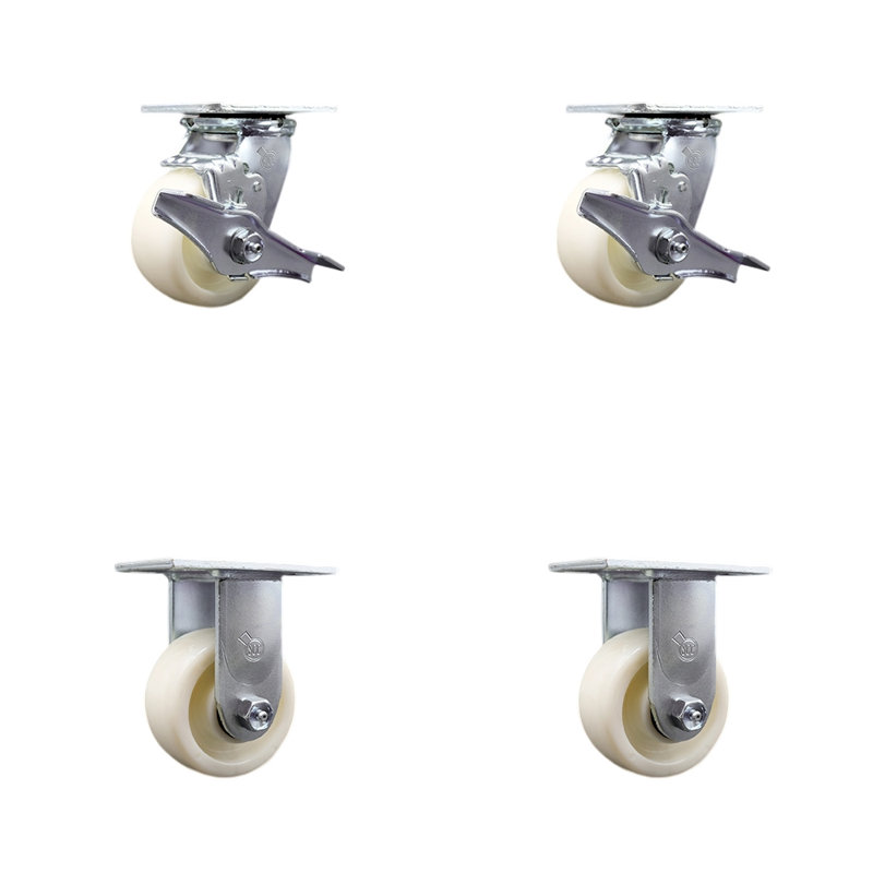 4 Piece Steel Nylon Caster Set