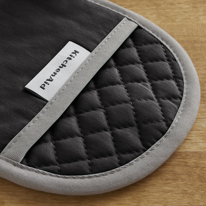 KitchenAid Asteroid Solid Diamond Potholder, Black, 6.5" W x 10" L
