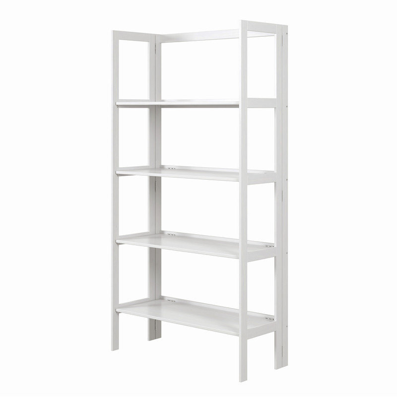 Bibliothèque pliante en bois massif, Blanc, H 63 po x l 32,6 po x P 14 po