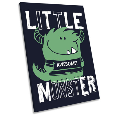 X8494 Little Monster Kids Room 1 Piece Wrapped Canvas Wall Art