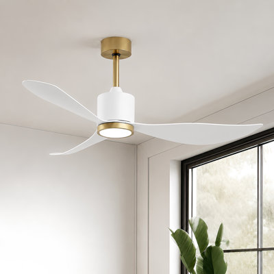 52" Ceiling Fan with Light High-Airflow 6-Speed Remote Control, Reversible Airflow Low Noise DC Motor