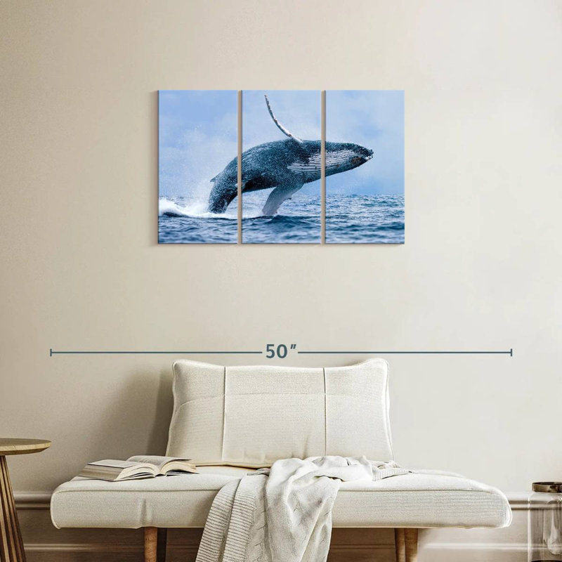 Brampt Leaping Humpback Whale, 20" H x 33" W
