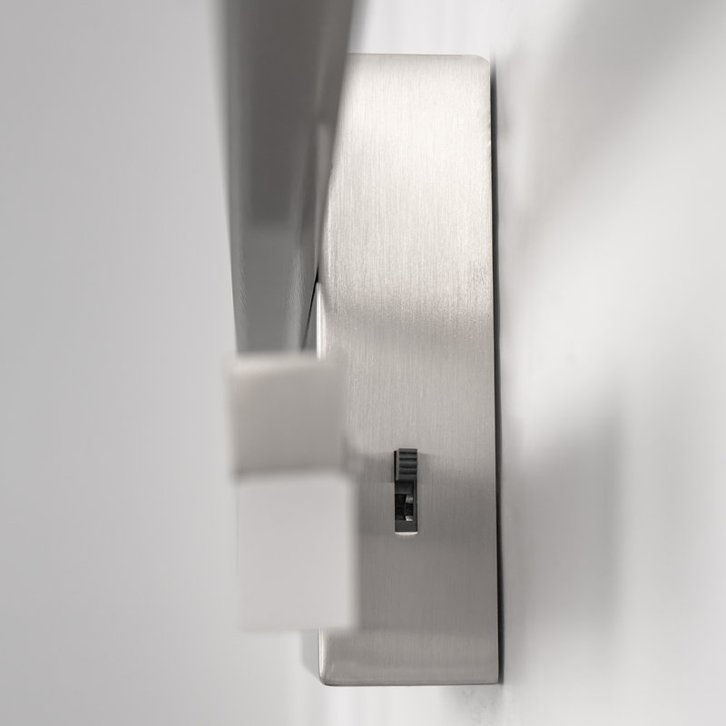 2-Light Minimalist LED Wall Sconce With Frosted Acrylic Shade, Modern Wall Light For Bedroom, Living Room, Brushed Nickel