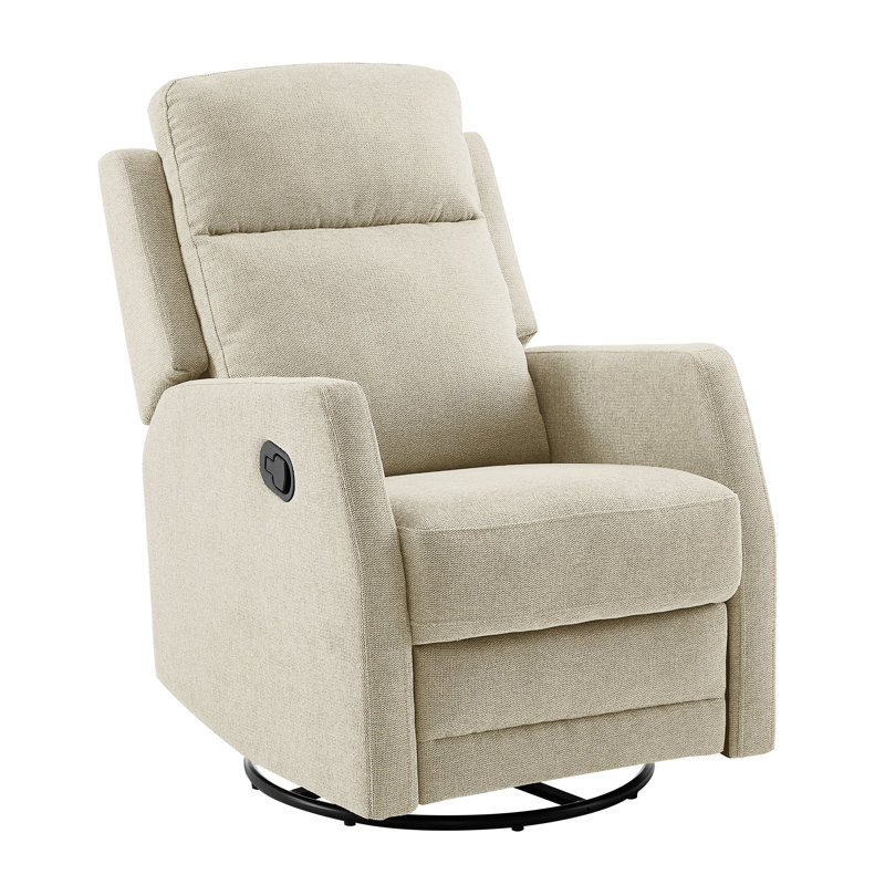 Stralka Upholstered Swivel Recliner, Beige