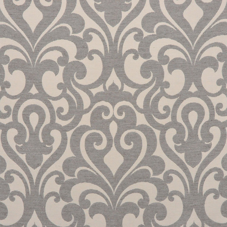 Allure Damask Fabric, Gray