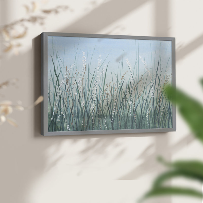 Tall Grass II -Framed Print - Restickable, Gray, 11" H x 14" W