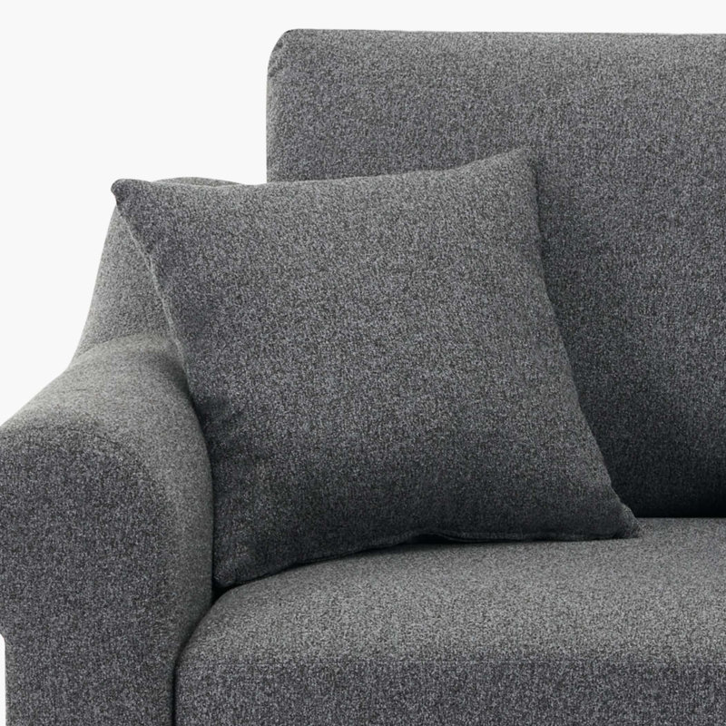 Chenille Oversized Armchair, Gray Chenille, 40.2" H x 44.5" W x 36.2" D