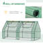 Serre portative 6 pi x 3 pi x 3 pi avec 2 housses en PE / PVC et 2 fenêtres à enroulement, vert-123626672