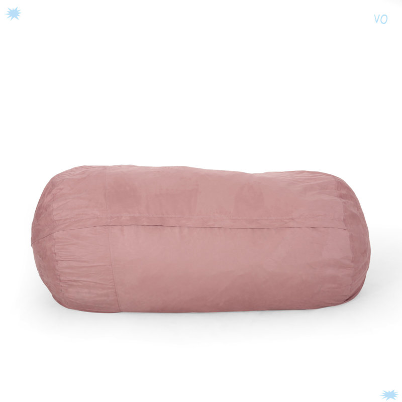 Cylindrical Bean Bag, Microfibre rose, Microfibre, H 34,08 po x l 85,08 po x P 47,94 po