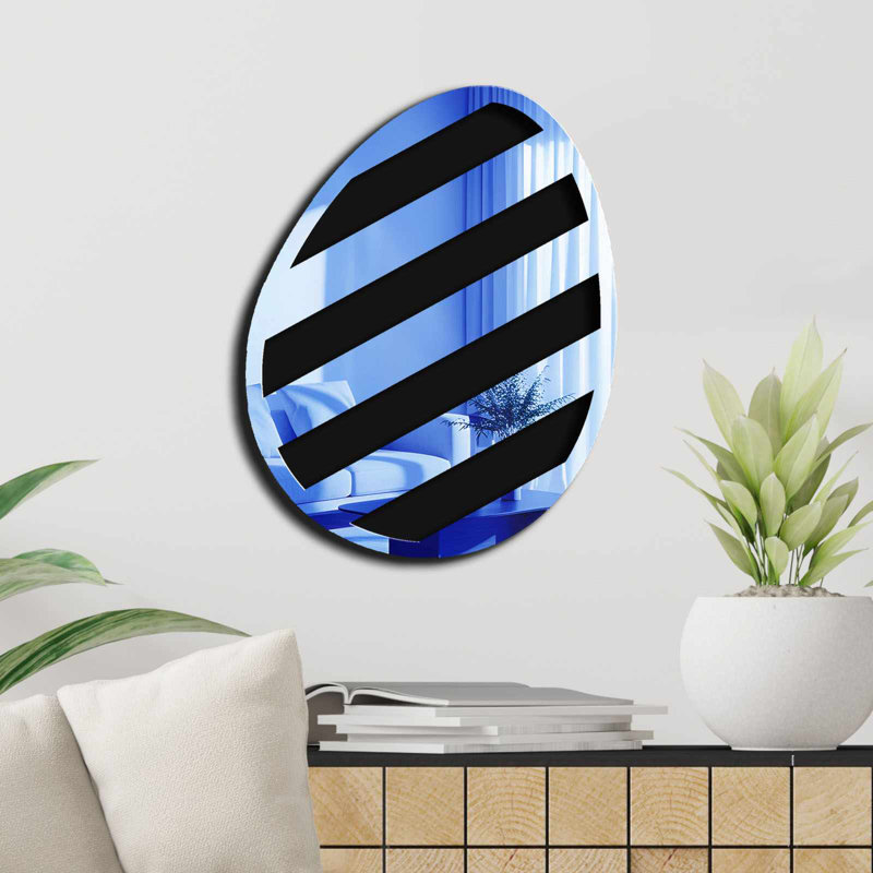 Miroir de Pâques décoratif, bleu, 13,8 po x 17,7 po | 100% PLEXIGLASS (épaisseur: 0,04 pouce) et 100% EVA (épaisseur: 0,4 pouce) | Bandes double face pour une présentation polyvalente | Parfait pour les décorations printanières et les décorations festives