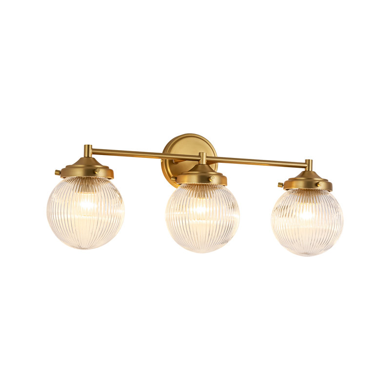3 - Light Dimmable Vanity Light, Brass