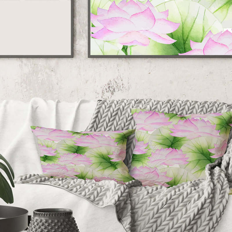 Housse de coussin rectangulaire et insert Lotuses in the Pond