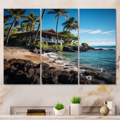 Hawaii Island Retreat sur toile, reproduction de 3 pièces