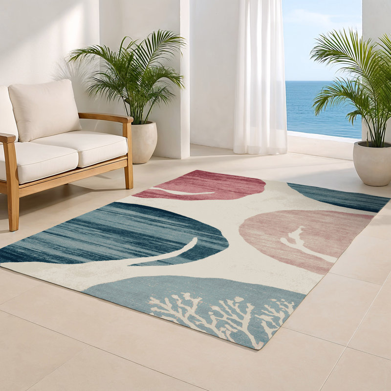Tapis intérieur et extérieur gris Watercolor, Rectangulaire 2 pi x 3 pi