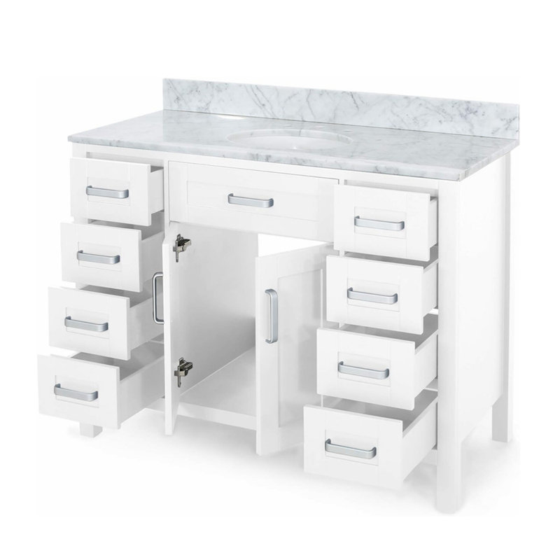 Meuble-lavabo simple 49,01 avec comptoir, Blanc
