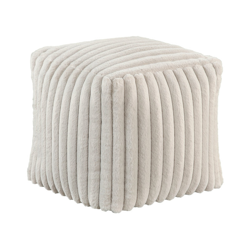 Corduroy Square Modern Pouf, Non-Slip Floor Footstool, 16"X16"X16", 300Lbs Capacity Footrest, Weight Load, 16" Dimensions