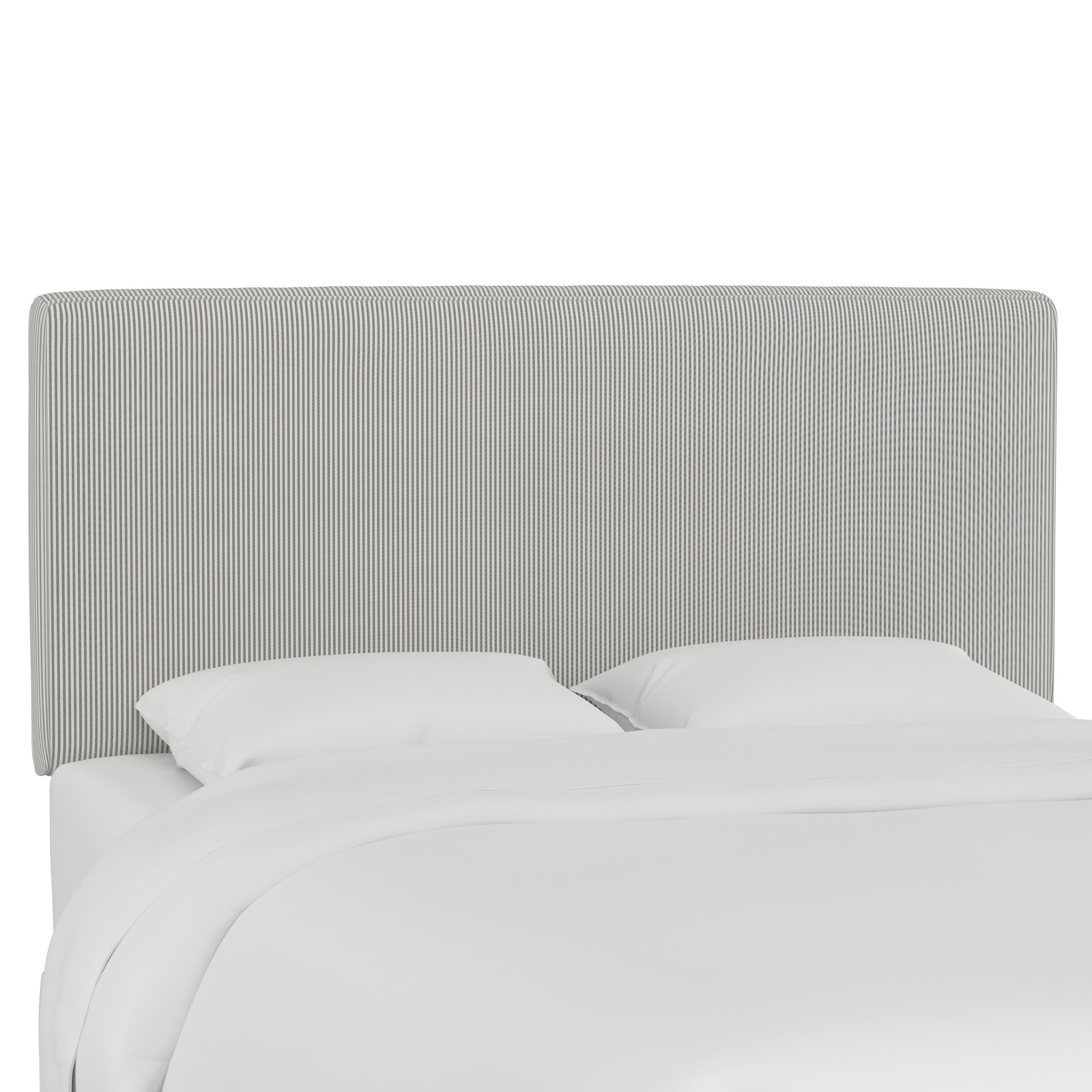 Marquise Upholstered Headboard, Full, Oxford Stripe Charcoal