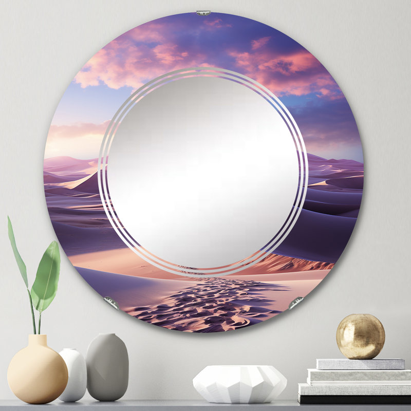 Duo - Miroir mural égyptien rond, 24 po x 24 po