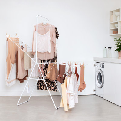 Brabantia HangOn Foldable Clothes Drying Rack with Garment Rail (82 Feet)
