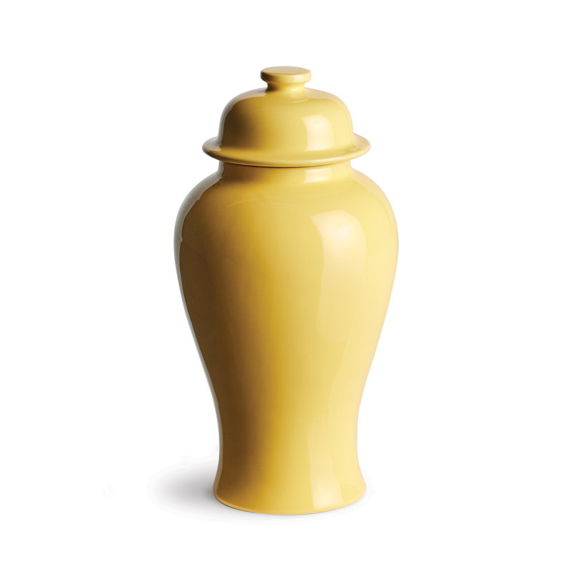 Ricki Ceramic Ginger Jar, Yellow, 17.5"