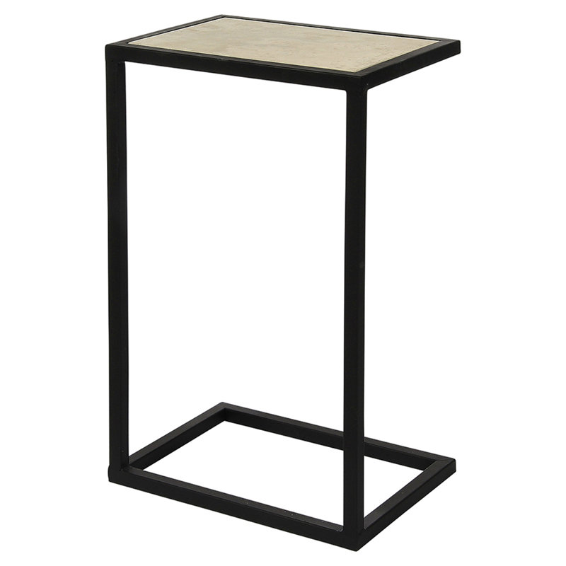 Vegas C End Table, Flat Black, Carrera Marble
