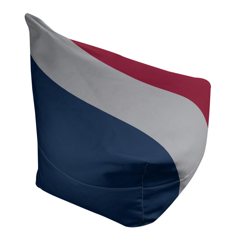 Bean Bag Cover, 42" H x 38" W x 2" D, Polar Night Blue/Silver/Red
