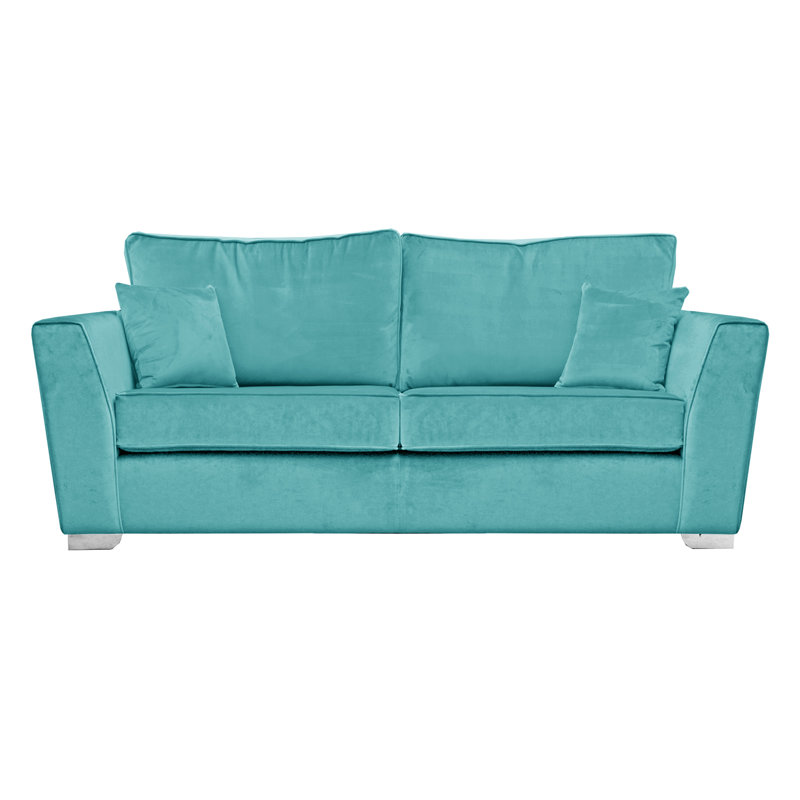 Quade Velvet Sofa, Turqouise