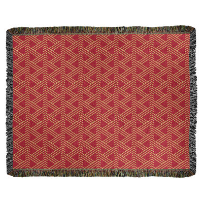 Couverture en coton tissé zigzag classique