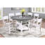 Blanc de style contemporain avec 2 chaises hautes à dossier en bois d'hévéa pour un siège confortable en tissu moderne et design-42683106