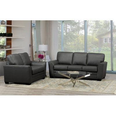 Nadin 2 Piece Leather Living Room Set by Orren Ellis