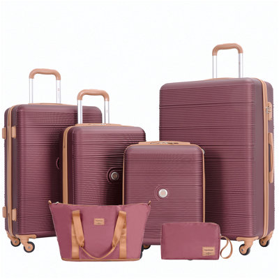Ensemble 6 pièces de valises rigides Hardshell avec roulettes TSA Lock