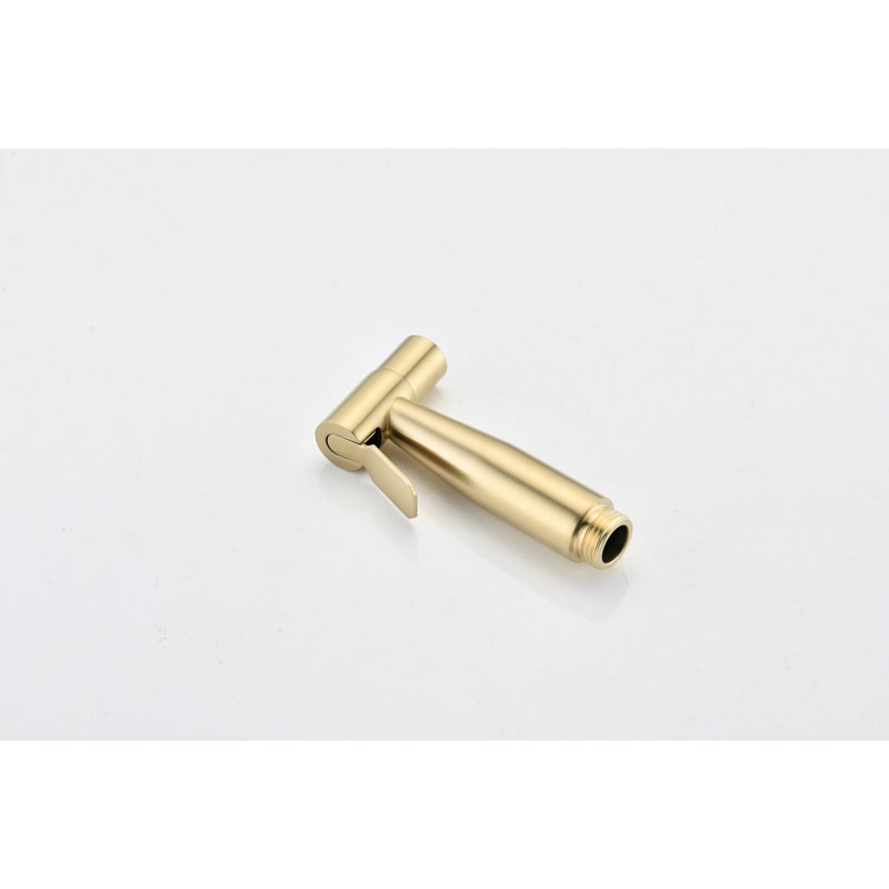 Bidet For Toilet Use - Handheld, Brushed Gold Metal, Hygienic Wash Appliance, Adjustable Spray Force, Corrosion Finish Handheld Hygiene Improving Aid, , Corrosion Resistance