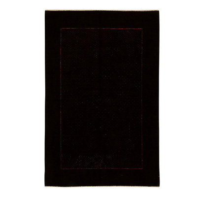 Wool Area Rug in Black