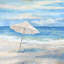 Beach Parasol - Wrapped Canvas Painting-1808219473