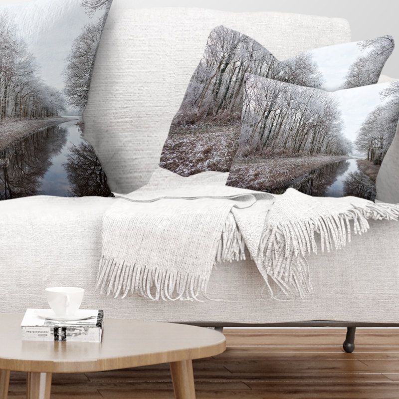 Coussin lombaire imprimé arbres en hiver