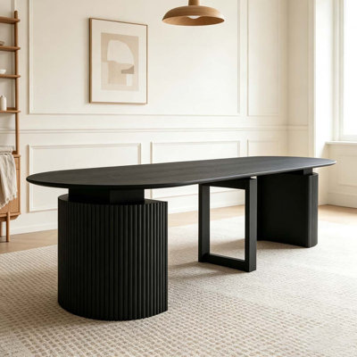 Extendable Foldable Dining Room Table for 1-10 People, Wood Multifunctional Rectangle Expandable Console