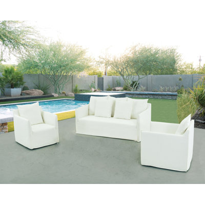Traniqua Upholstery Patio Sofa Set of 3pcs