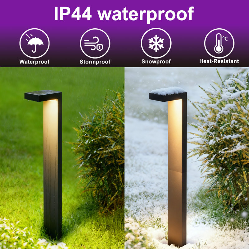 19'' H LED Black Aluminum 4000K Outdoor Pathway Light with Etched Frosted Glass