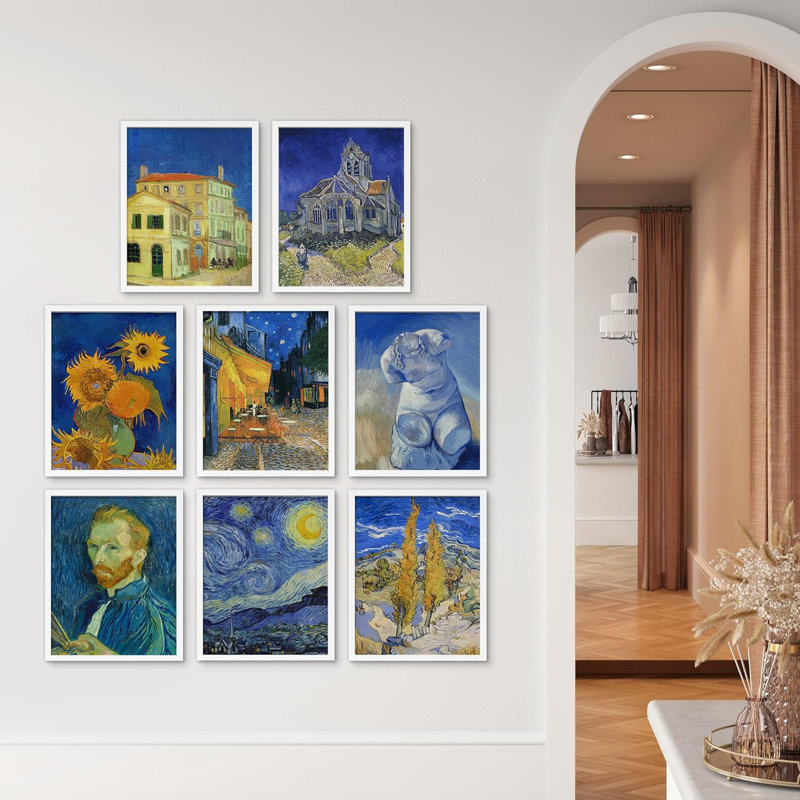 Collection de beaux-arts Vincent Van Gogh, L 11 po x H 14 po, Cadre blanc