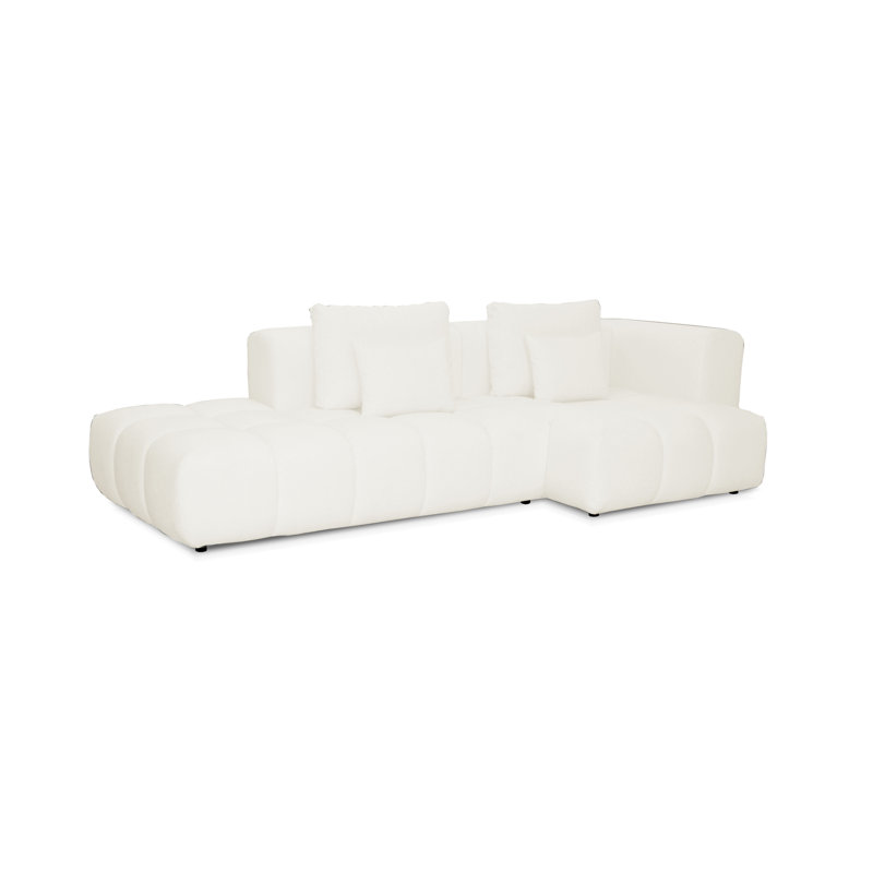 4 Seater Sofa & Chaise, Right Hand Facing, Cream